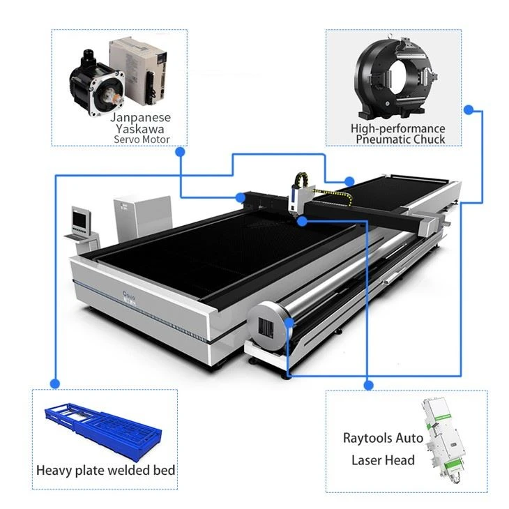 Metal Sheet Fabrication High Power Fiber Laser Cutting Machine